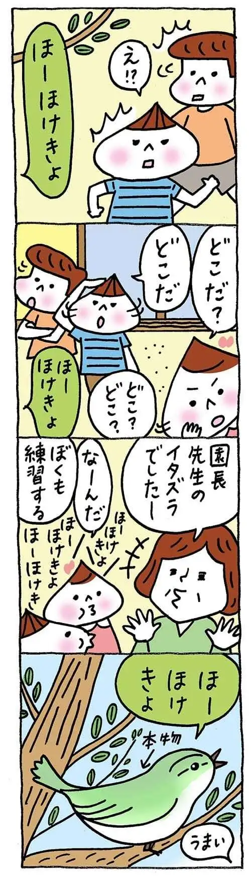 【保育園・保育士】ほいちゃんともちゃんニコニコ日記　第369話『ウグイスどーこだ？』